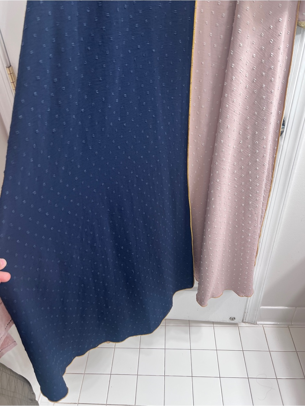 Navy and Blush Swiss Dot Midi Skirt Duo